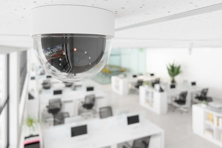 security camera over office